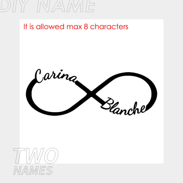 DIY custom name infinity symbol stainless steel necklace