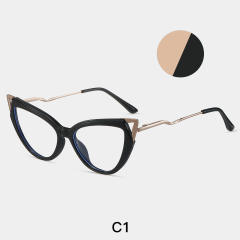 Metal cat eye shape anti blue light women reading glasses