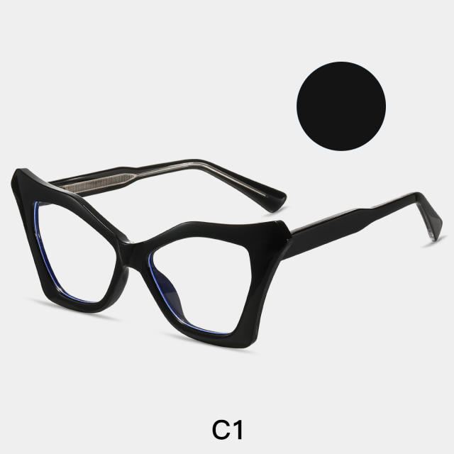 Anti blue light geometric square frame women reading glasses