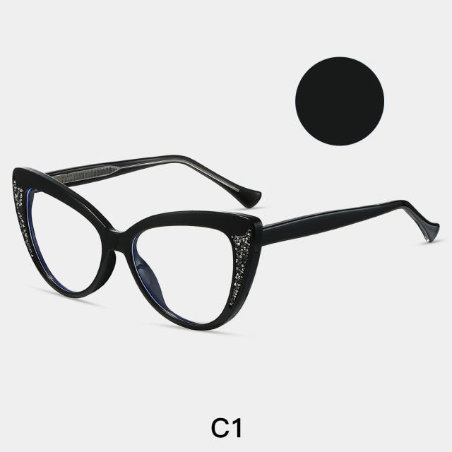 Personality colorful cat eye shape anti blue light reading glasses