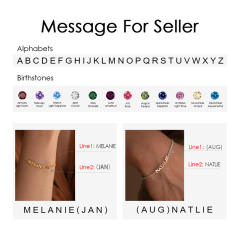 Personality custom name birthstone stainless steel bracelet