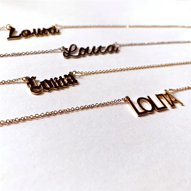 Dainty custom name stainless steel necklace