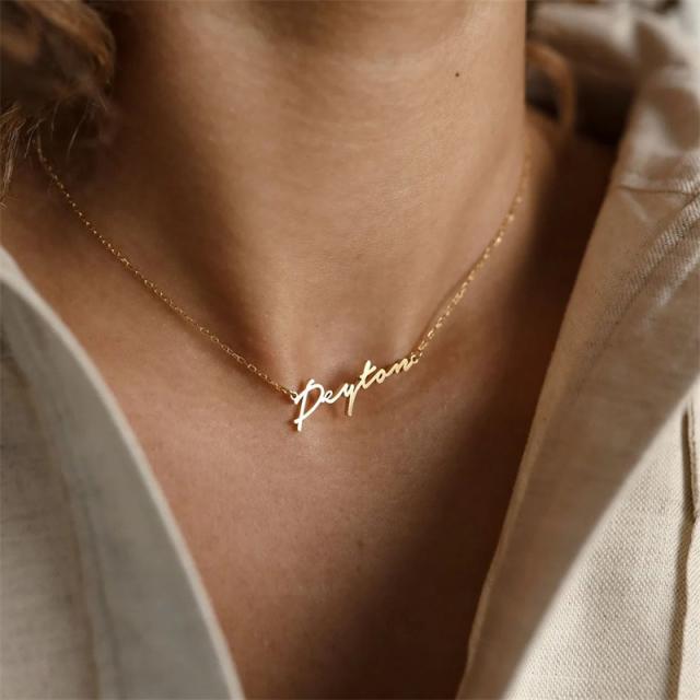 Dainty custom name stainless steel necklace