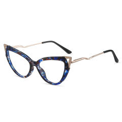 Metal cat eye shape anti blue light women reading glasses