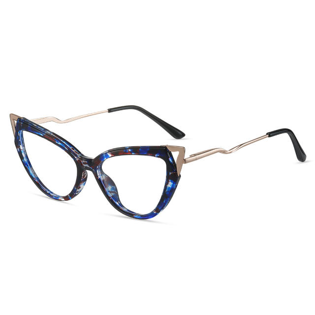 Metal cat eye shape anti blue light women reading glasses