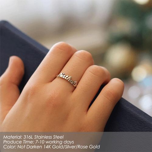 Personality custom name stainless steel finger rings