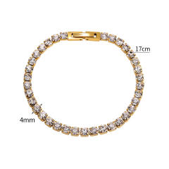 Hot sale tennis chain stainless steel necklace bracelet set