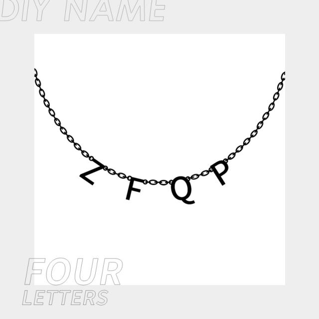 14KG dainty custom name letter stainless steel necklace