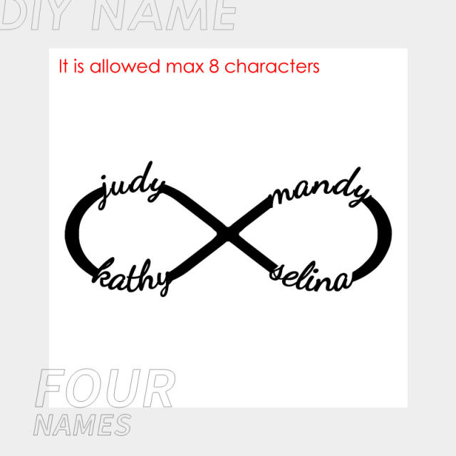 DIY custom name infinity symbol stainless steel necklace