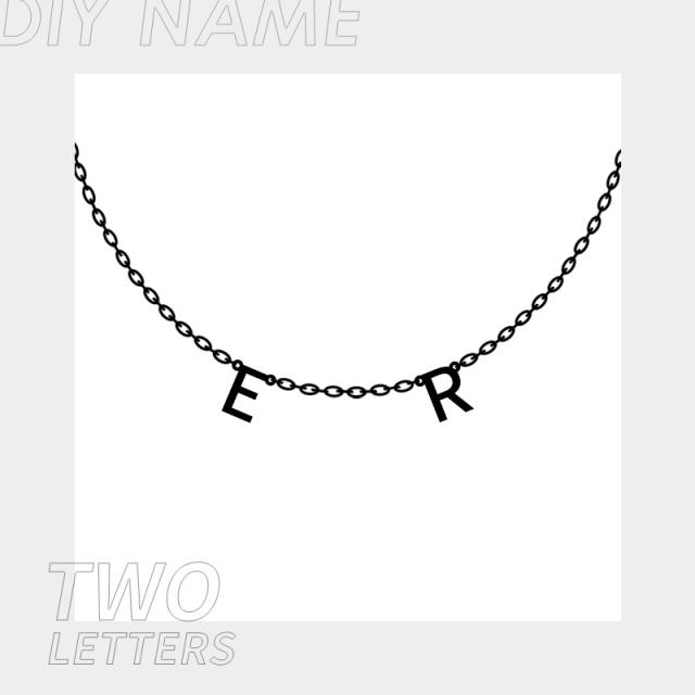 14KG dainty custom name letter stainless steel necklace