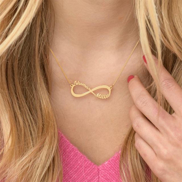 DIY custom name infinity symbol stainless steel necklace