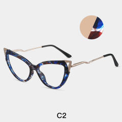Metal cat eye shape anti blue light women reading glasses