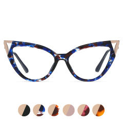 Metal cat eye shape anti blue light women reading glasses
