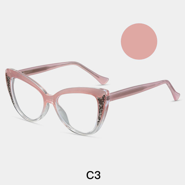 Personality colorful cat eye shape anti blue light reading glasses