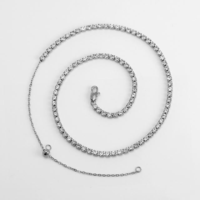 Hot sale tennis chain stainless steel necklace bracelet set