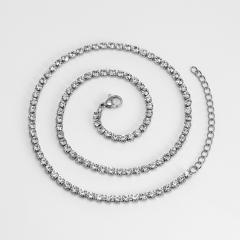 Hot sale tennis chain stainless steel necklace bracelet set