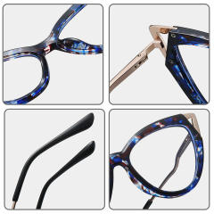 Metal cat eye shape anti blue light women reading glasses