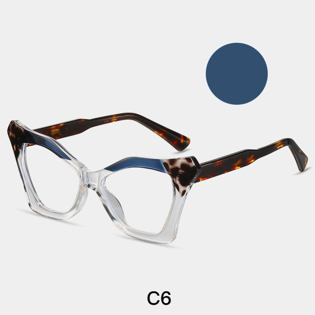 Anti blue light geometric square frame women reading glasses