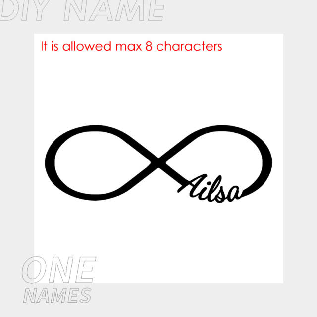 DIY custom name infinity symbol stainless steel necklace