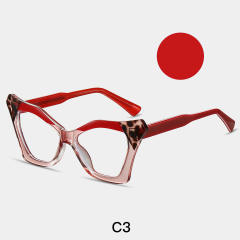 Anti blue light geometric square frame women reading glasses