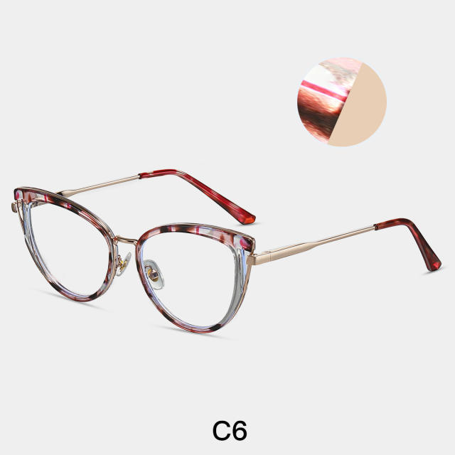 TR90 Metal frame anti blue light reading glasses
