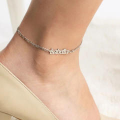 Concise custom name stainless steel anklet