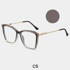 TR90 square metal frame anti blue light reading glasses