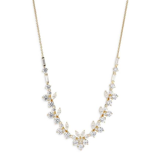 Delicate diamond gold plated copper necklace