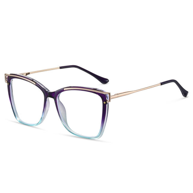 TR90 square metal frame anti blue light reading glasses