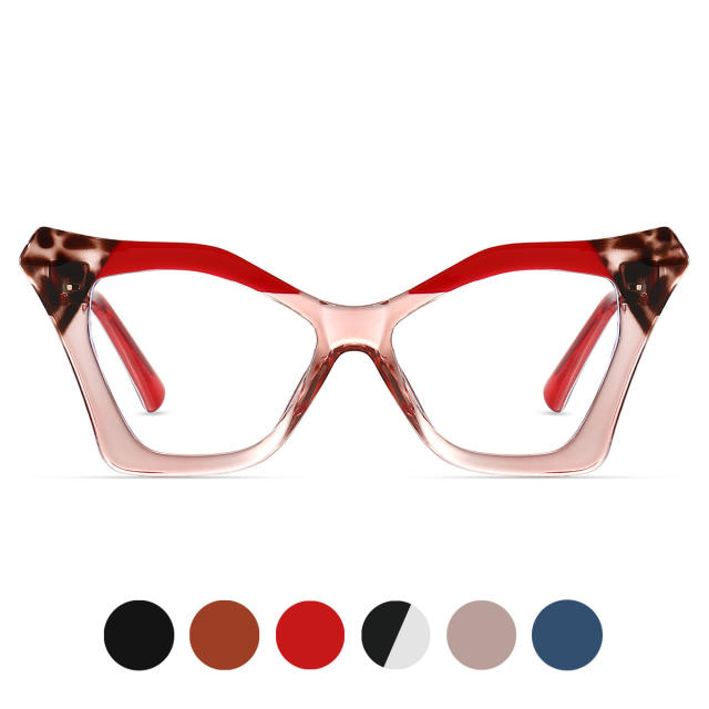 Anti blue light geometric square frame women reading glasses