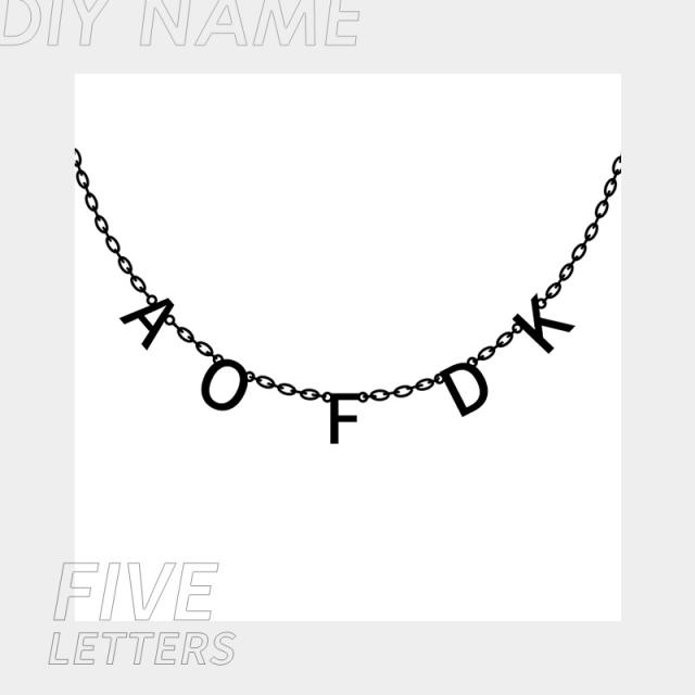 14KG dainty custom name letter stainless steel necklace