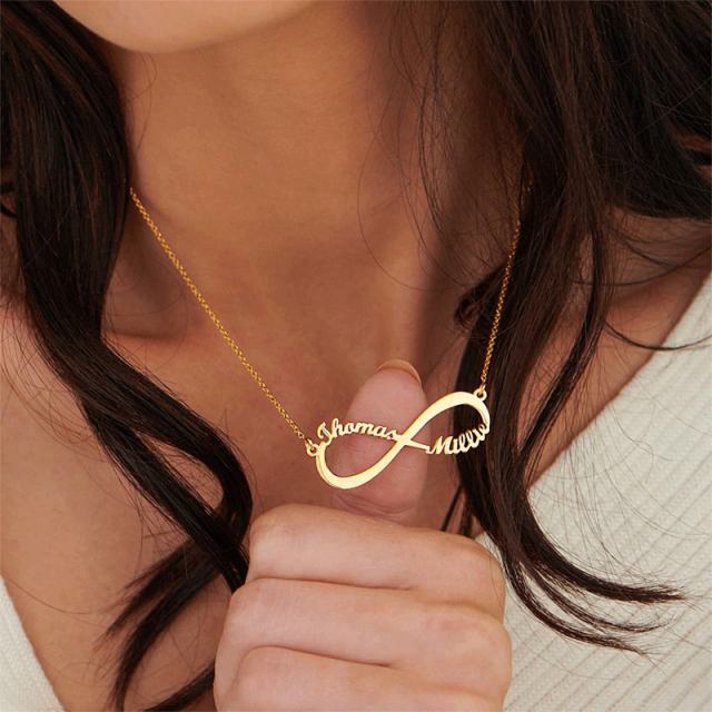 DIY custom name infinity symbol stainless steel necklace