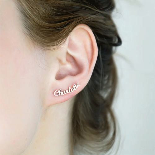 Personality custom name stainless steel earrings
