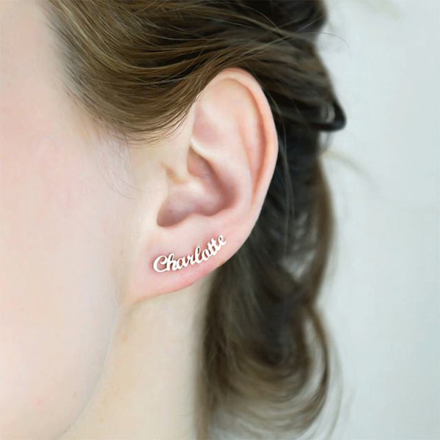 Personality custom name stainless steel earrings