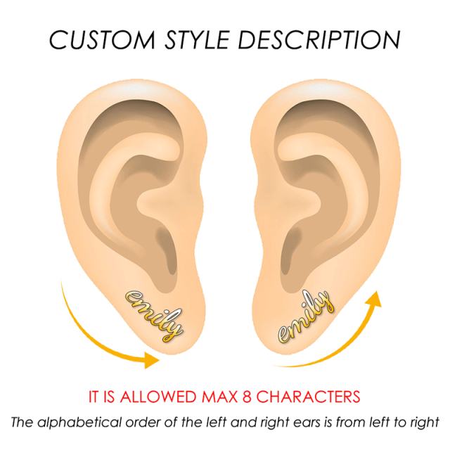 Personality custom name stainless steel earrings