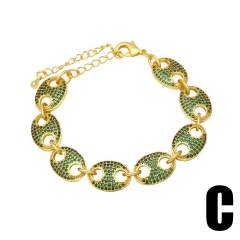 Luxury chunky gold plated copper coffee bean bracelet bangle