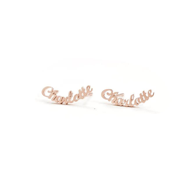 Personality custom name stainless steel earrings