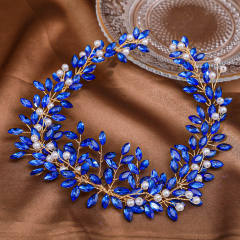 Delicate colorful rhinestone luxury wedding hair vines