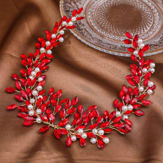 Delicate colorful rhinestone luxury wedding hair vines