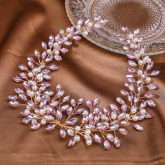 Delicate colorful rhinestone luxury wedding hair vines