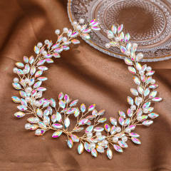 Delicate colorful rhinestone luxury wedding hair vines