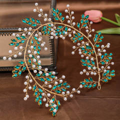 Hot sale popular delicate colorful rhinestone wedding hair vines