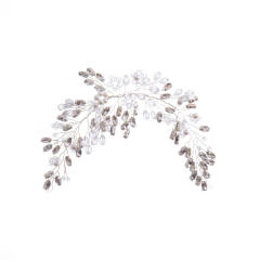 Delicate wedding party colorful rhinestone handmade hair vines