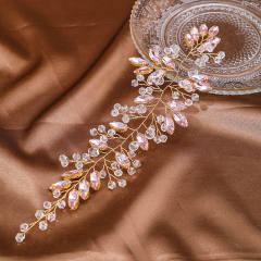 Delicate wedding party colorful rhinestone handmade hair vines