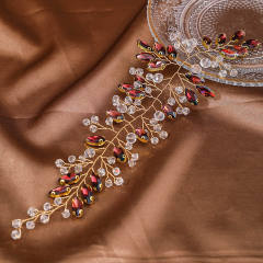 Delicate wedding party colorful rhinestone handmade hair vines