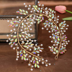 Hot sale popular delicate colorful rhinestone wedding hair vines