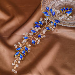 Delicate wedding party colorful rhinestone handmade hair vines