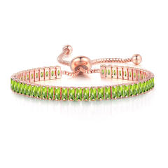 Delicate colorful cubic zircon tennis chain bracelet gold plated copper diamond necklace set