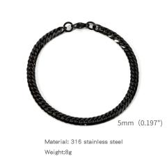 Elegant cuban link chain stainless steel bracelet for men