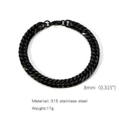 Elegant cuban link chain stainless steel bracelet for men